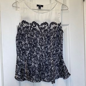 Jacob lace print top with peplum